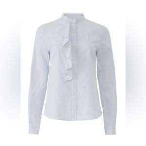 Derek Lam Denim Cascade Ruffle Button Down